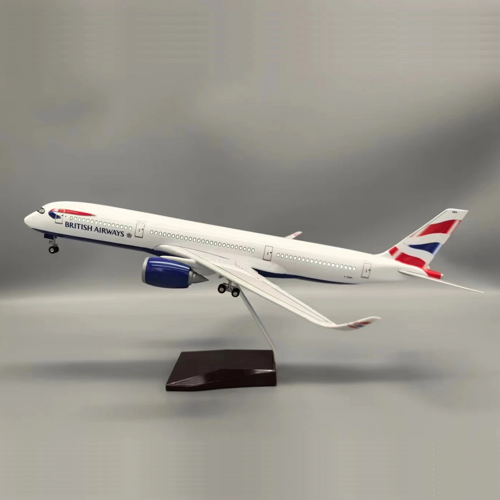 British Airways Airbus A350-1000 1:142 Scale Model Aircraft – LED Cabin & Cockpit Lighting – Collectible Display Plane