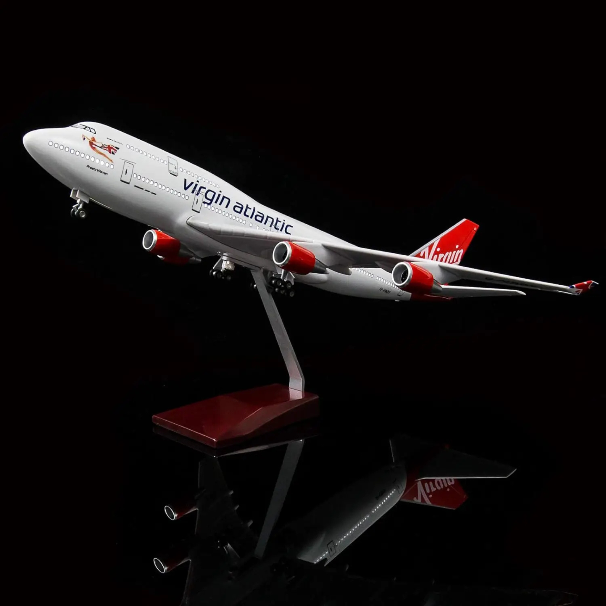 Virgin Atlantic Boeing 747-400 1:130 Scale Model Aircraft – LED Cabin & Cockpit Lighting – Collectible Display Plane