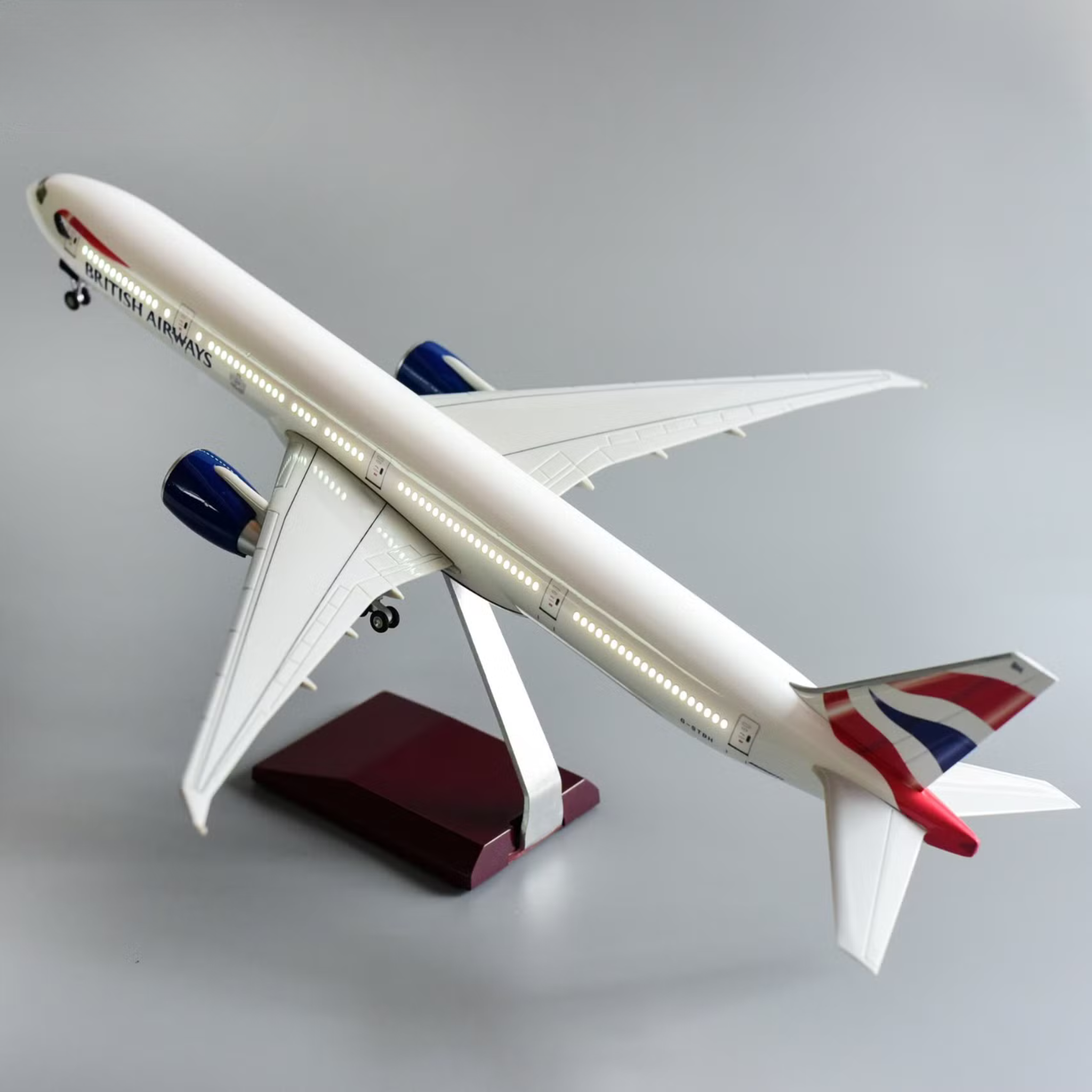British Airways Boeing 777-300 1:157 Scale Model Aircraft – LED Cabin & Cockpit Lighting – Collectible Display Plane