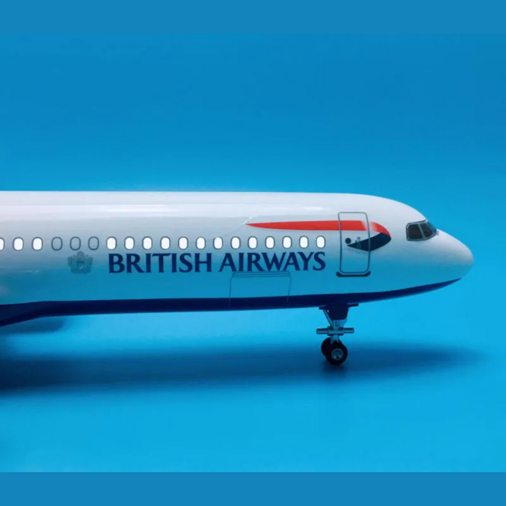 British Airways Airbus A321neo 1:100 Scale Model Aircraft – LED Cabin & Cockpit Lighting – Collectible Display Plane