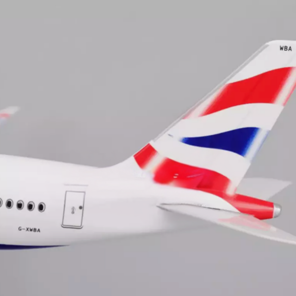 British Airways Airbus A350-1000 1:142 Scale Model Aircraft – LED Cabin & Cockpit Lighting – Collectible Display Plane