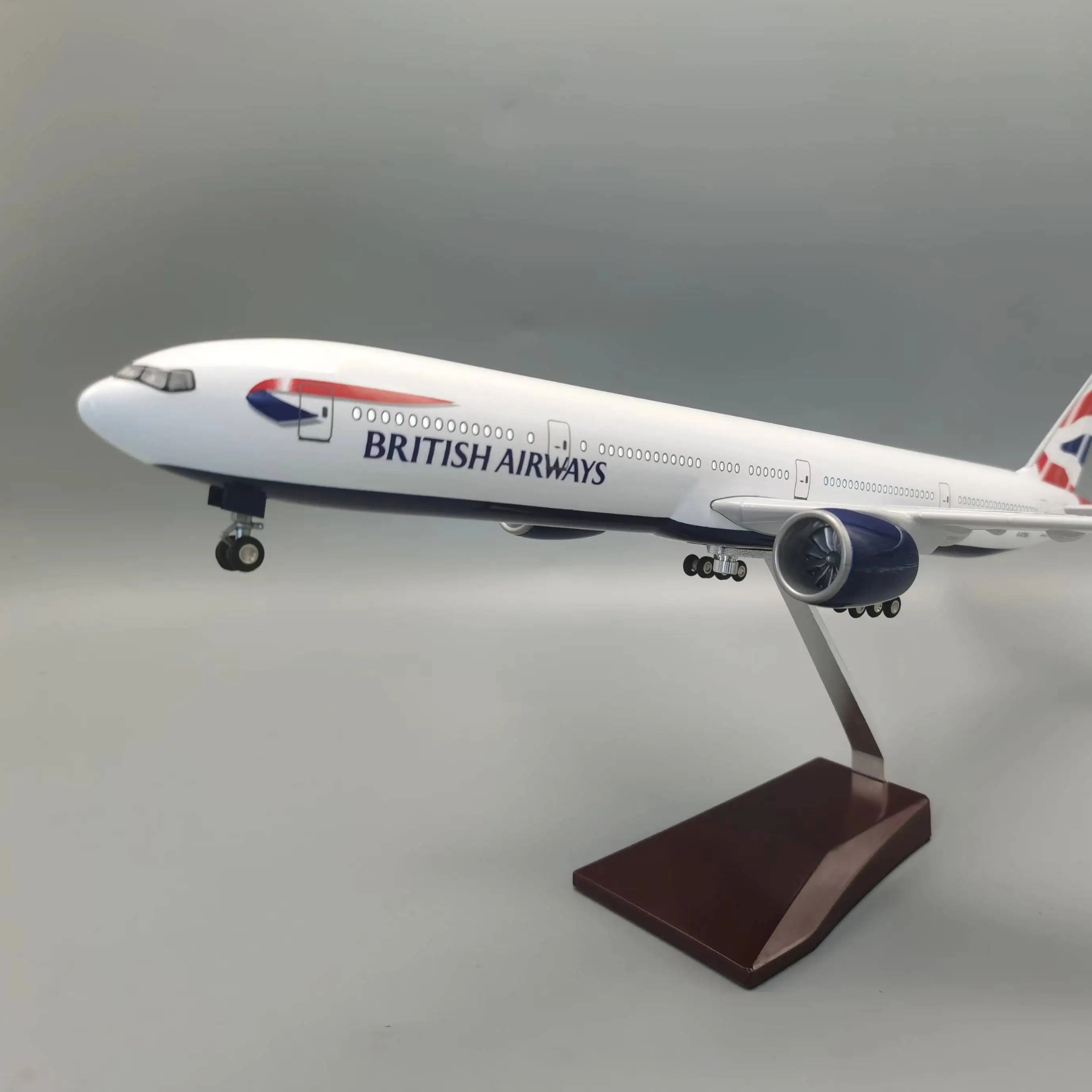British Airways Boeing 777-300 1:157 Scale Model Aircraft – LED Cabin & Cockpit Lighting – Collectible Display Plane
