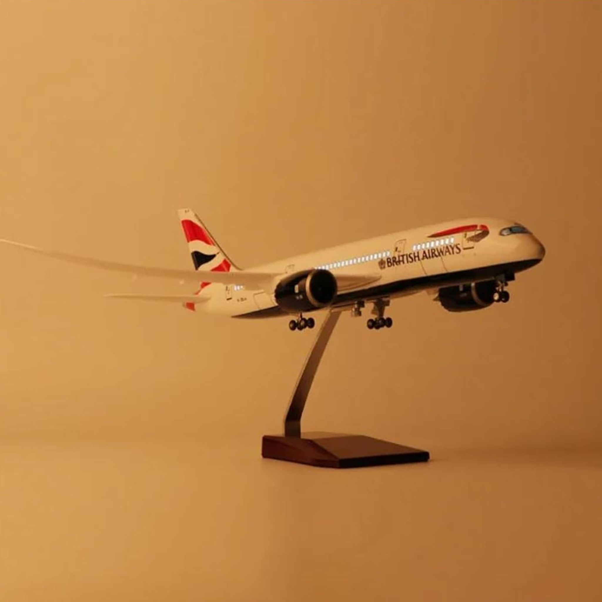 British Airways Boeing 787-9 1:130 Scale Model Aircraft – LED Cabin & Cockpit Lighting – Collectible Display Plane