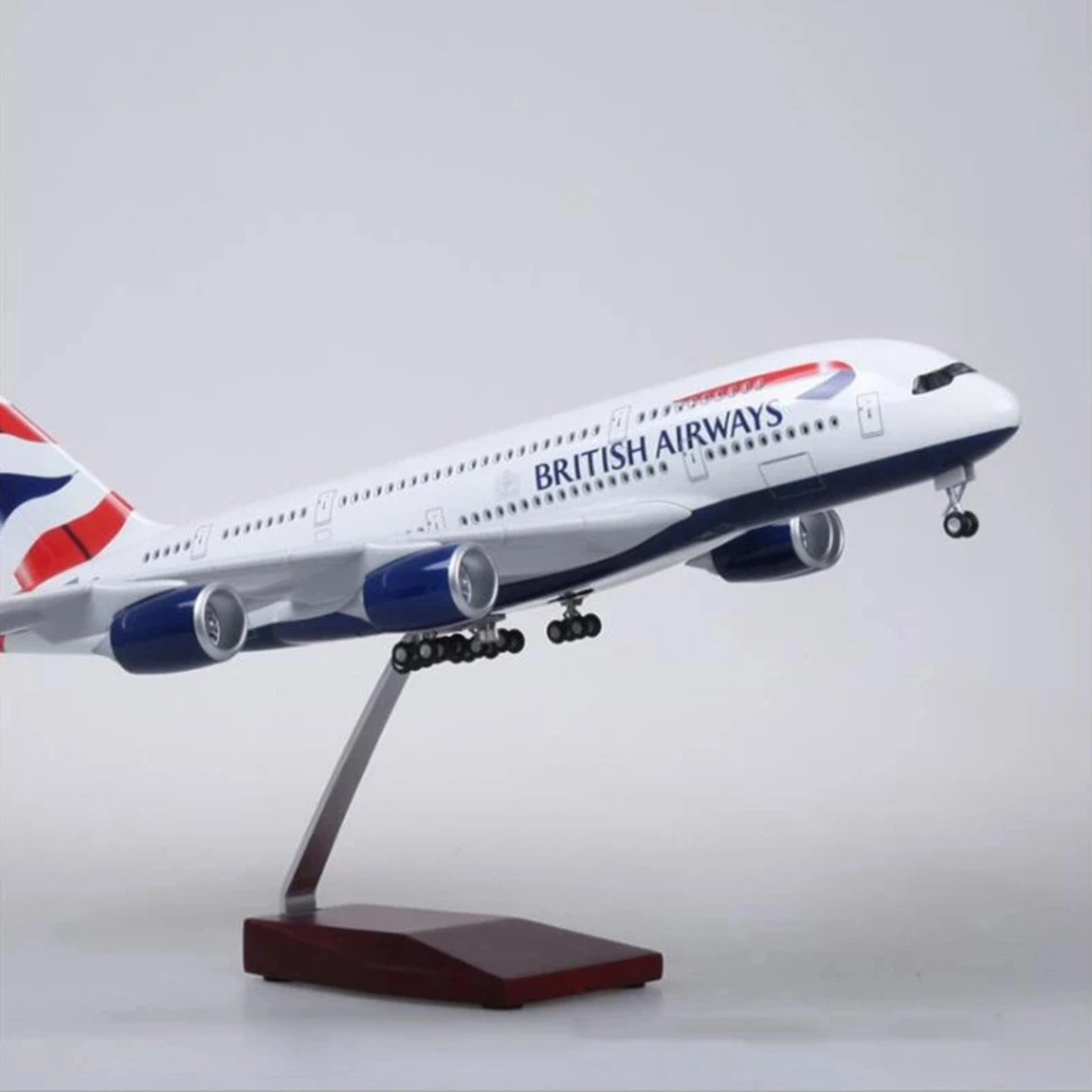 British Airways Airbus A380-800 1:160 Scale Model Aircraft – LED Cabin & Cockpit Lighting – Collectible Display Plane