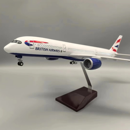 British Airways Airbus A350-1000 1:142 Scale Model Aircraft – LED Cabin & Cockpit Lighting – Collectible Display Plane