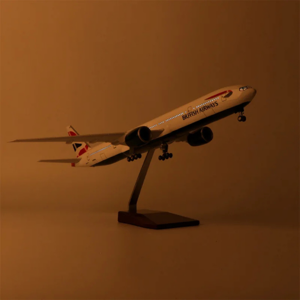 British Airways Boeing 777-300 1:157 Scale Model Aircraft – LED Cabin & Cockpit Lighting – Collectible Display Plane