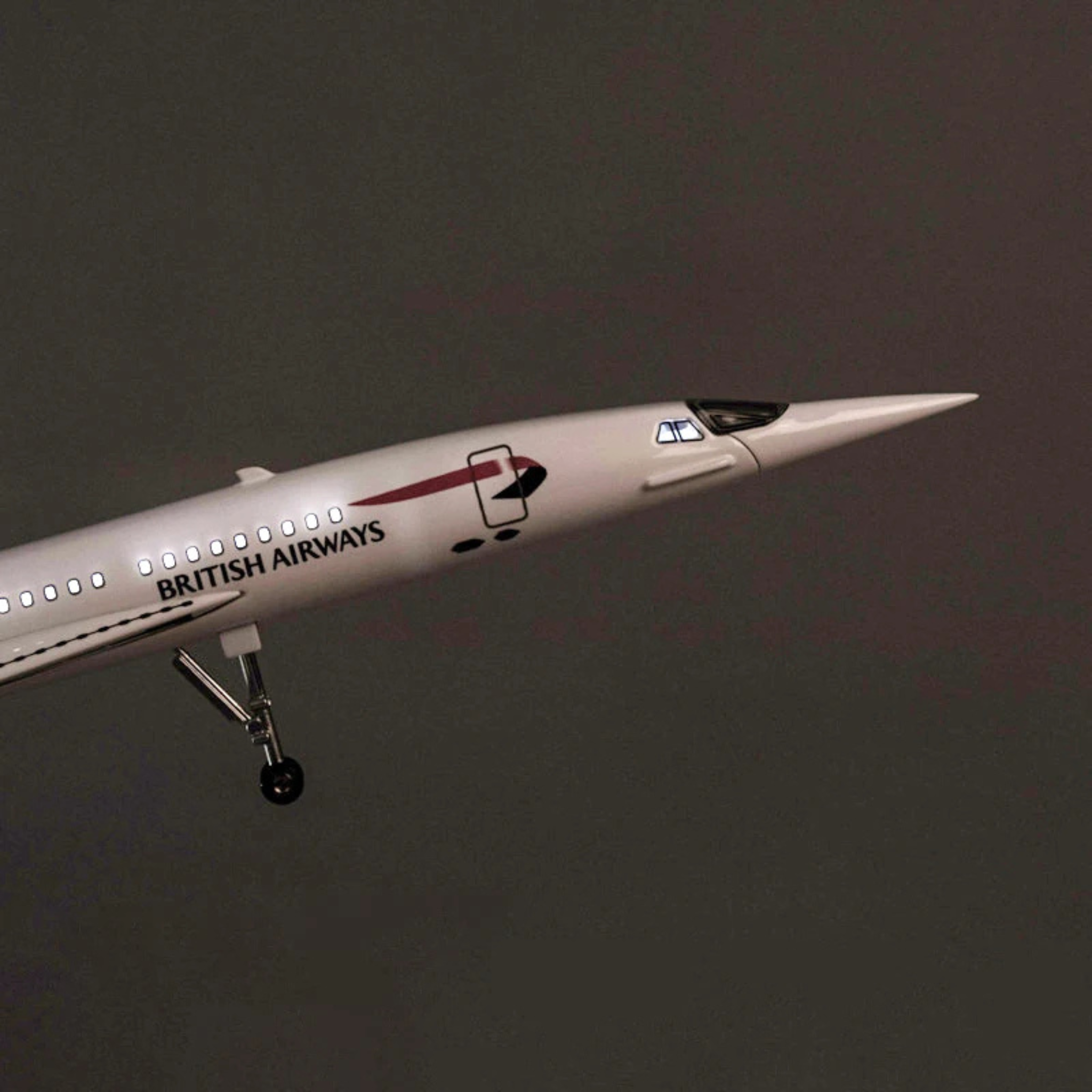 British Airways Concorde 1:125 Scale Model Aircraft – LED Cabin & Cockpit Lighting – Collectible Display Plane