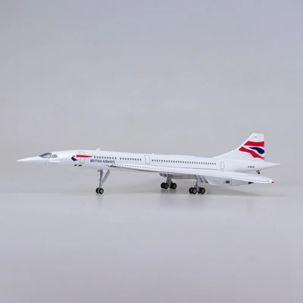 British Airways Concorde 1:125 Scale Model Aircraft – LED Cabin & Cockpit Lighting – Collectible Display Plane