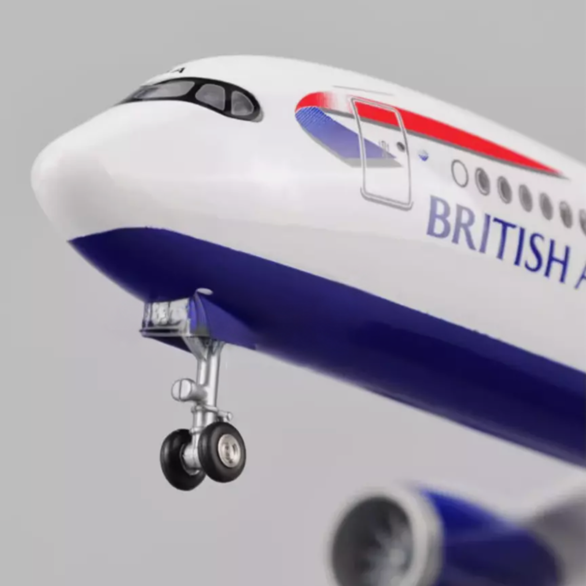 British Airways Airbus A350-1000 1:142 Scale Model Aircraft – LED Cabin & Cockpit Lighting – Collectible Display Plane