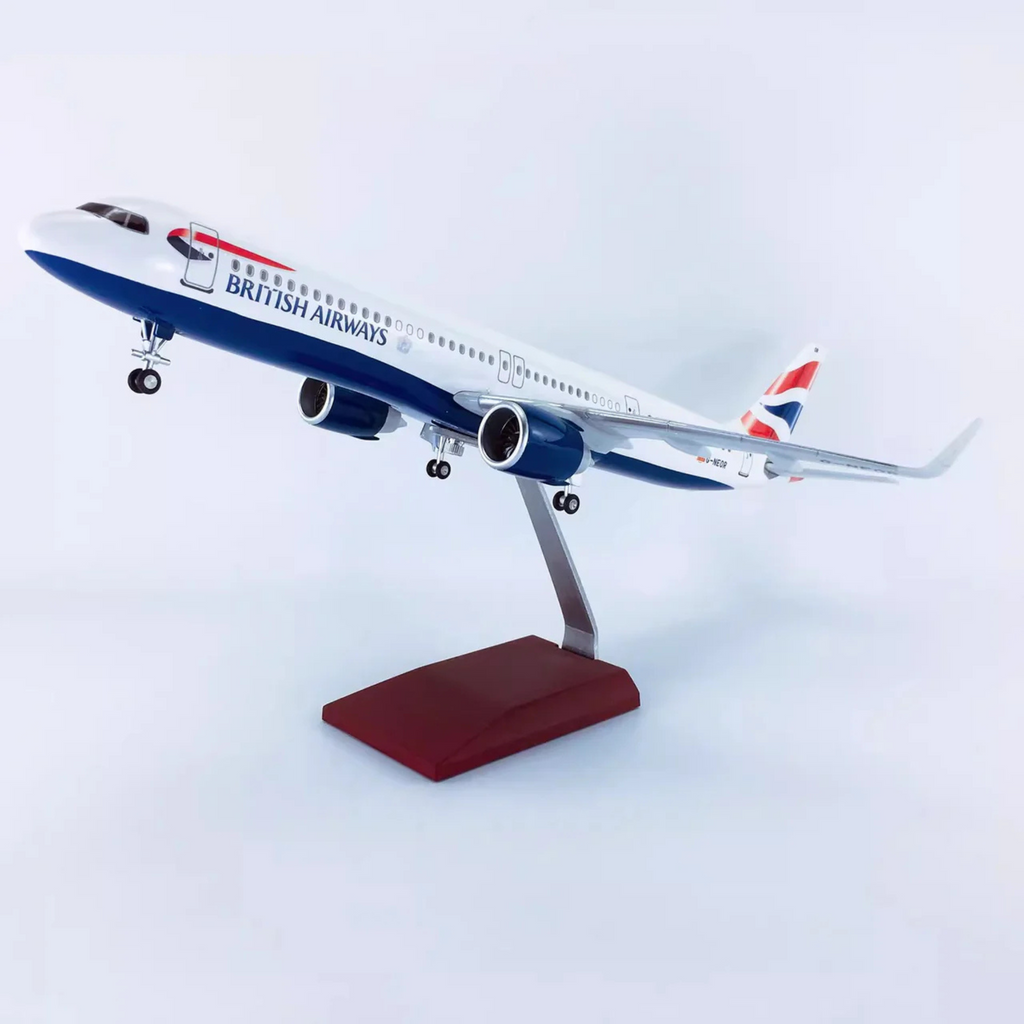 British Airways Airbus A321neo 1:100 Scale Model Aircraft – LED Cabin & Cockpit Lighting – Collectible Display Plane