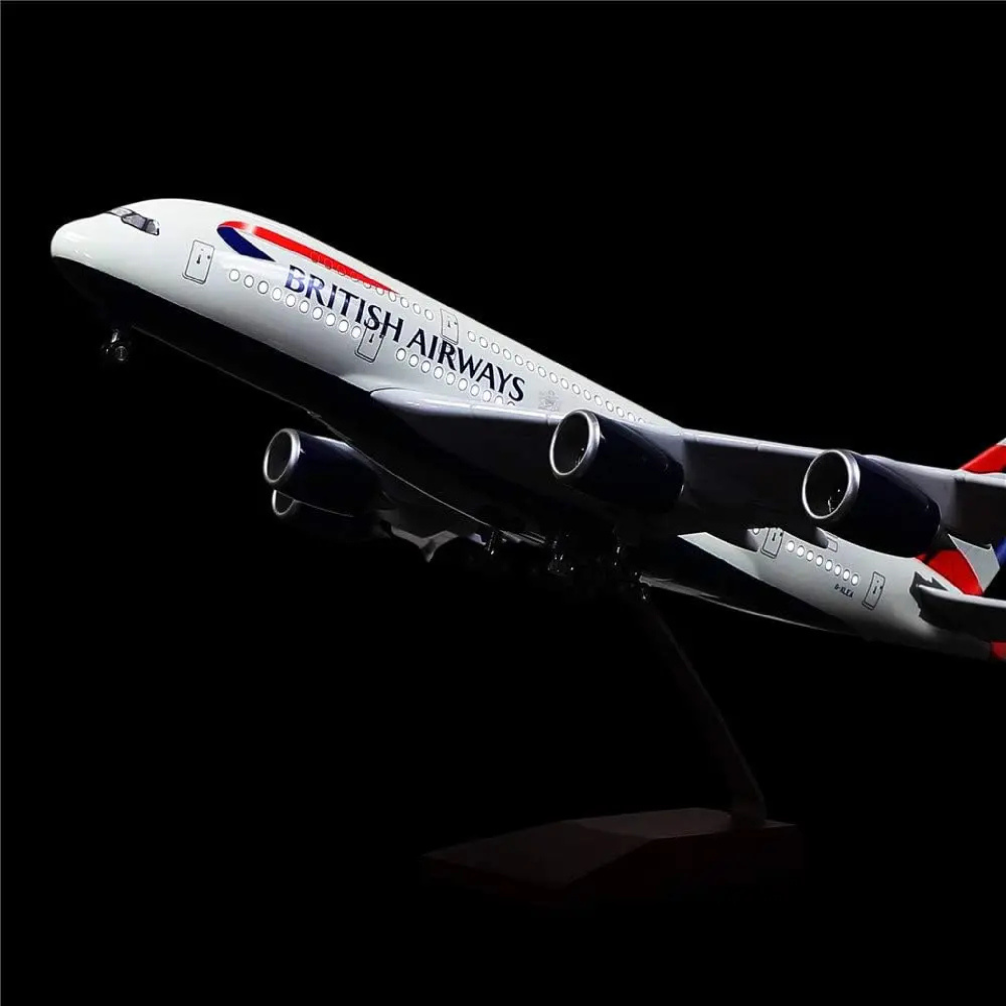 British Airways Airbus A380-800 1:160 Scale Model Aircraft – LED Cabin & Cockpit Lighting – Collectible Display Plane