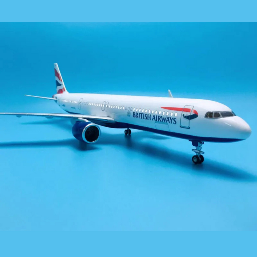 British Airways Airbus A321neo 1:100 Scale Model Aircraft – LED Cabin & Cockpit Lighting – Collectible Display Plane