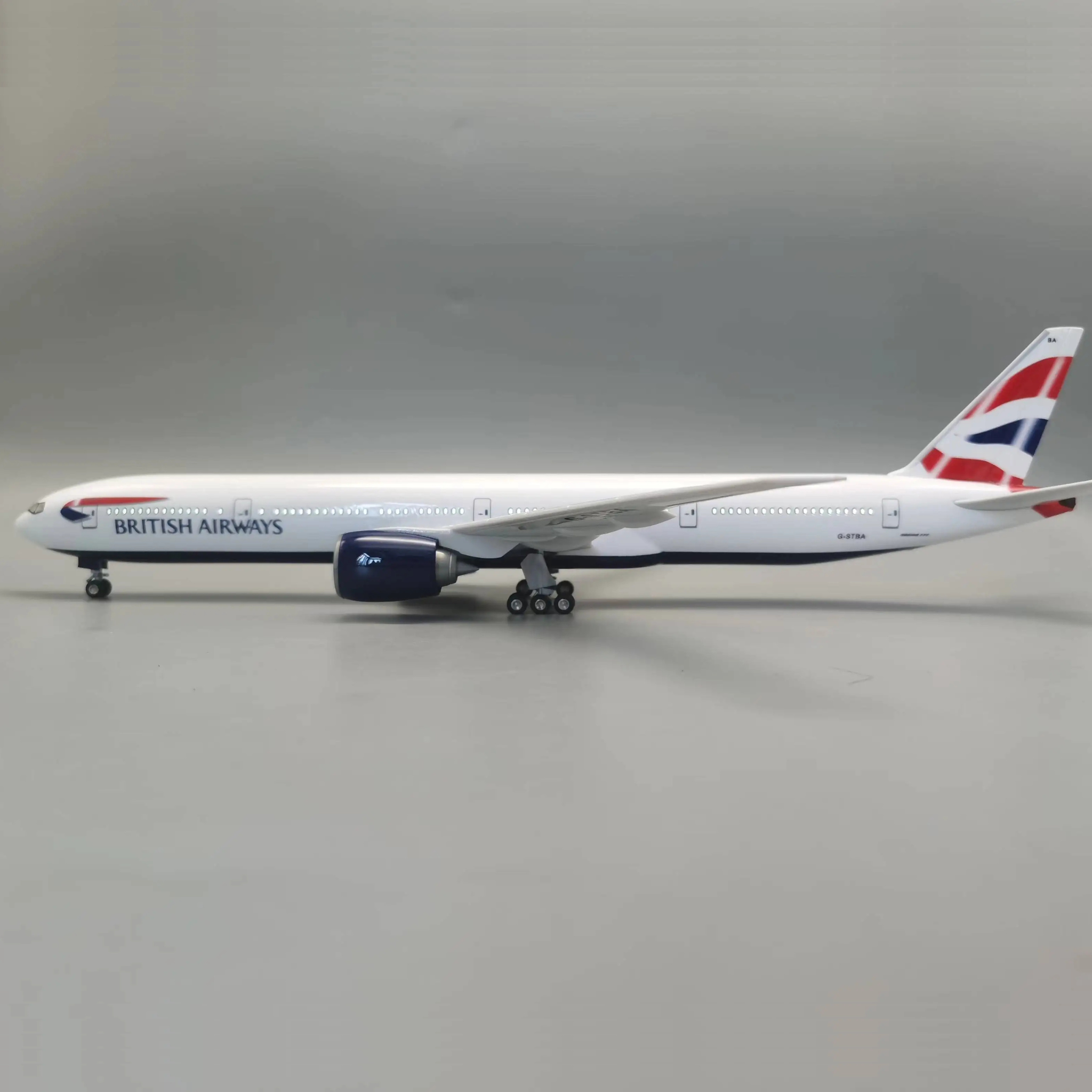 British Airways Boeing 777-300 1:157 Scale Model Aircraft – LED Cabin & Cockpit Lighting – Collectible Display Plane