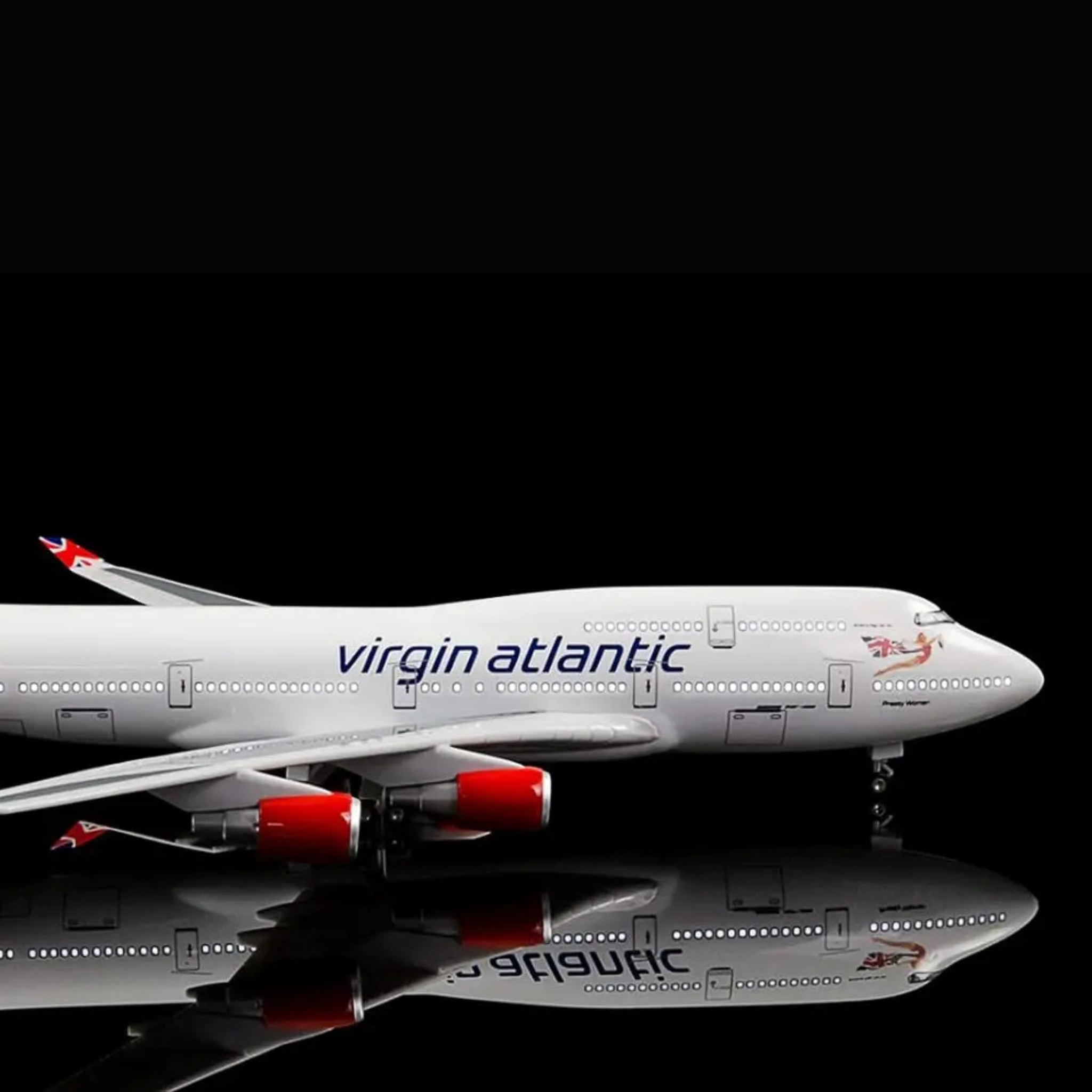 Virgin Atlantic Boeing 747-400 1:130 Scale Model Aircraft – LED Cabin & Cockpit Lighting – Collectible Display Plane