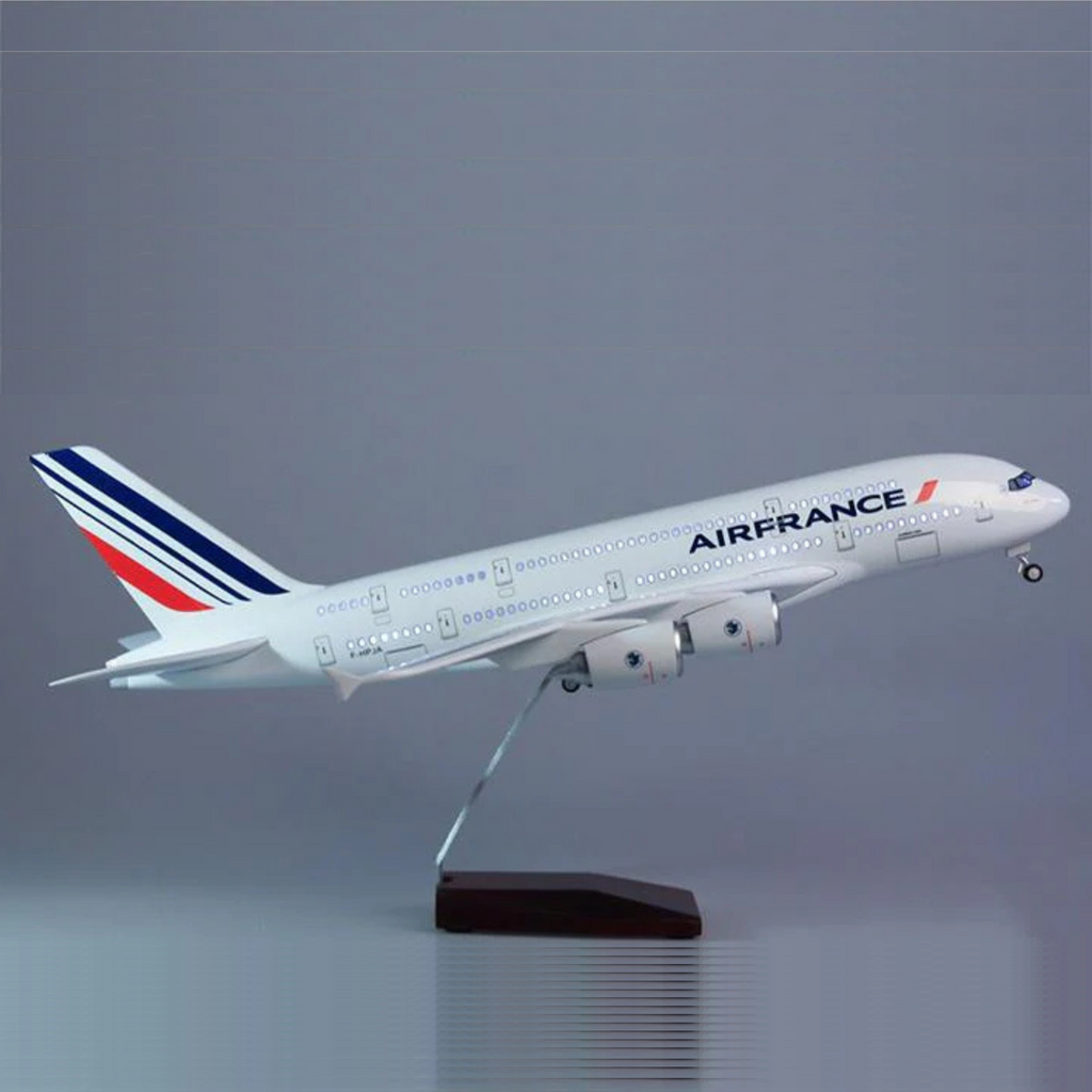 Air France Airbus A380-800 1:160 Scale Model Aircraft – LED Cabin & Cockpit Lighting – Collectible Display Plane