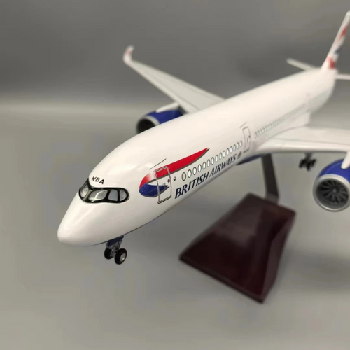 British Airways Airbus A350-1000 1:142 Scale Model Aircraft – LED Cabin & Cockpit Lighting – Collectible Display Plane