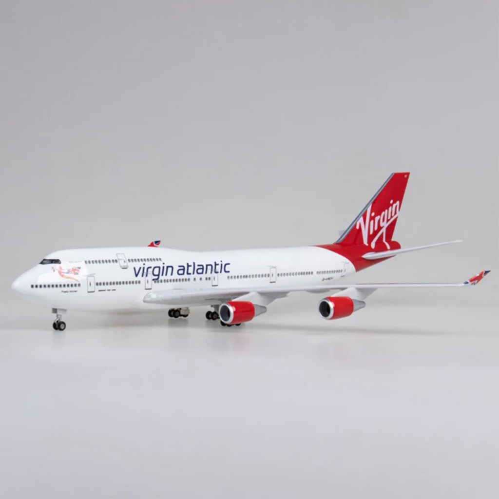 Virgin Atlantic Boeing 747-400 1:130 Scale Model Aircraft – LED Cabin & Cockpit Lighting – Collectible Display Plane