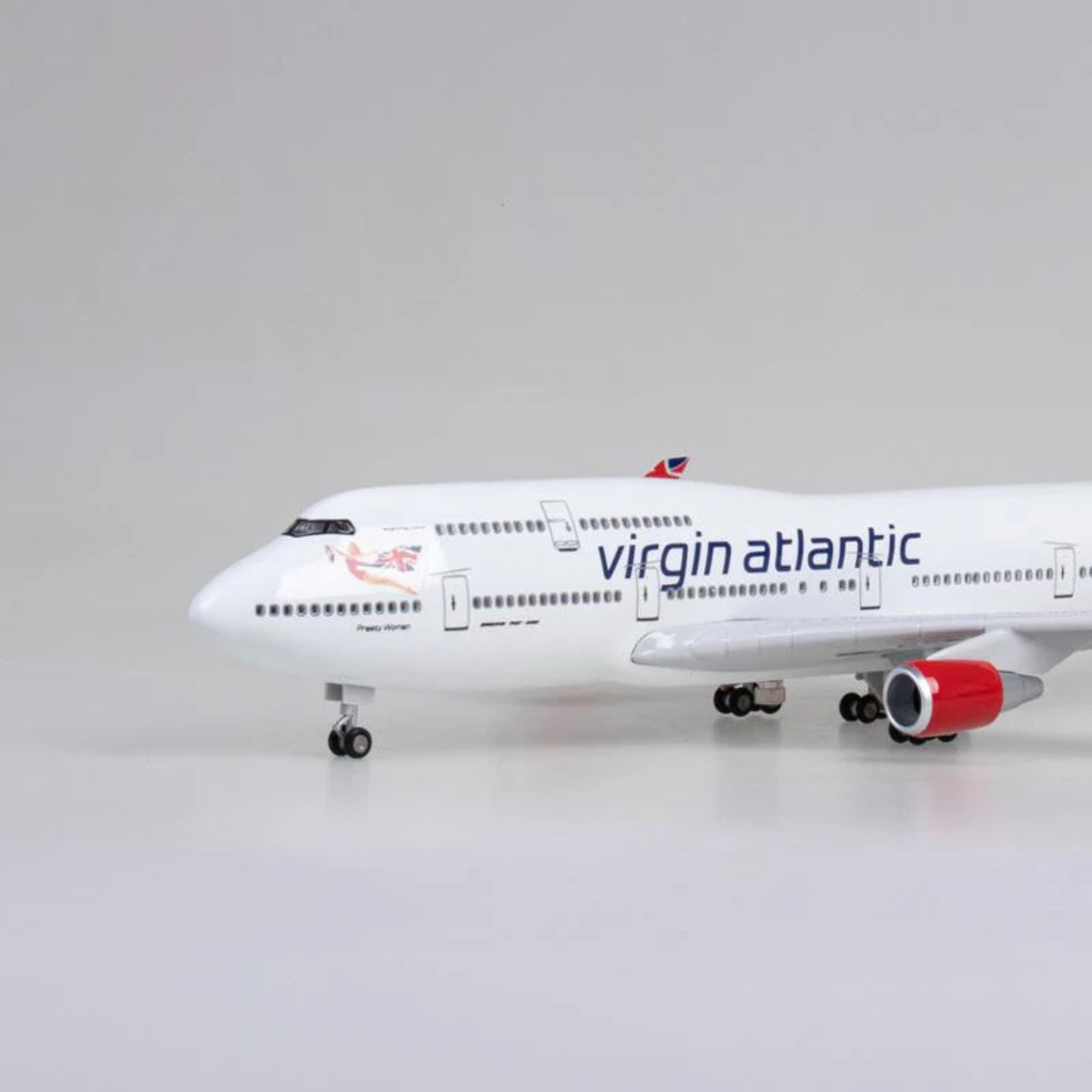 Virgin Atlantic Boeing 747-400 1:130 Scale Model Aircraft – LED Cabin & Cockpit Lighting – Collectible Display Plane